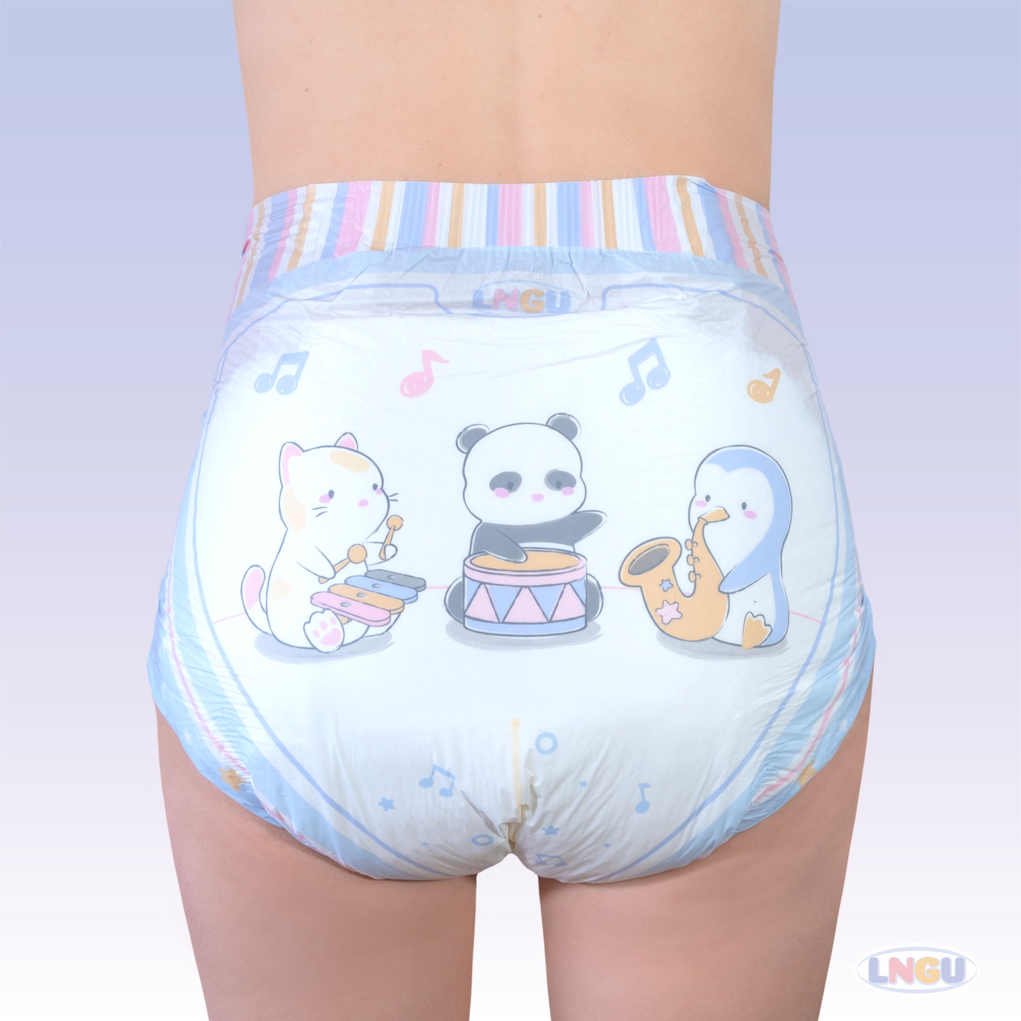 Little Melody ABDL Diapers, Cute Musical Animals Print | LNGU