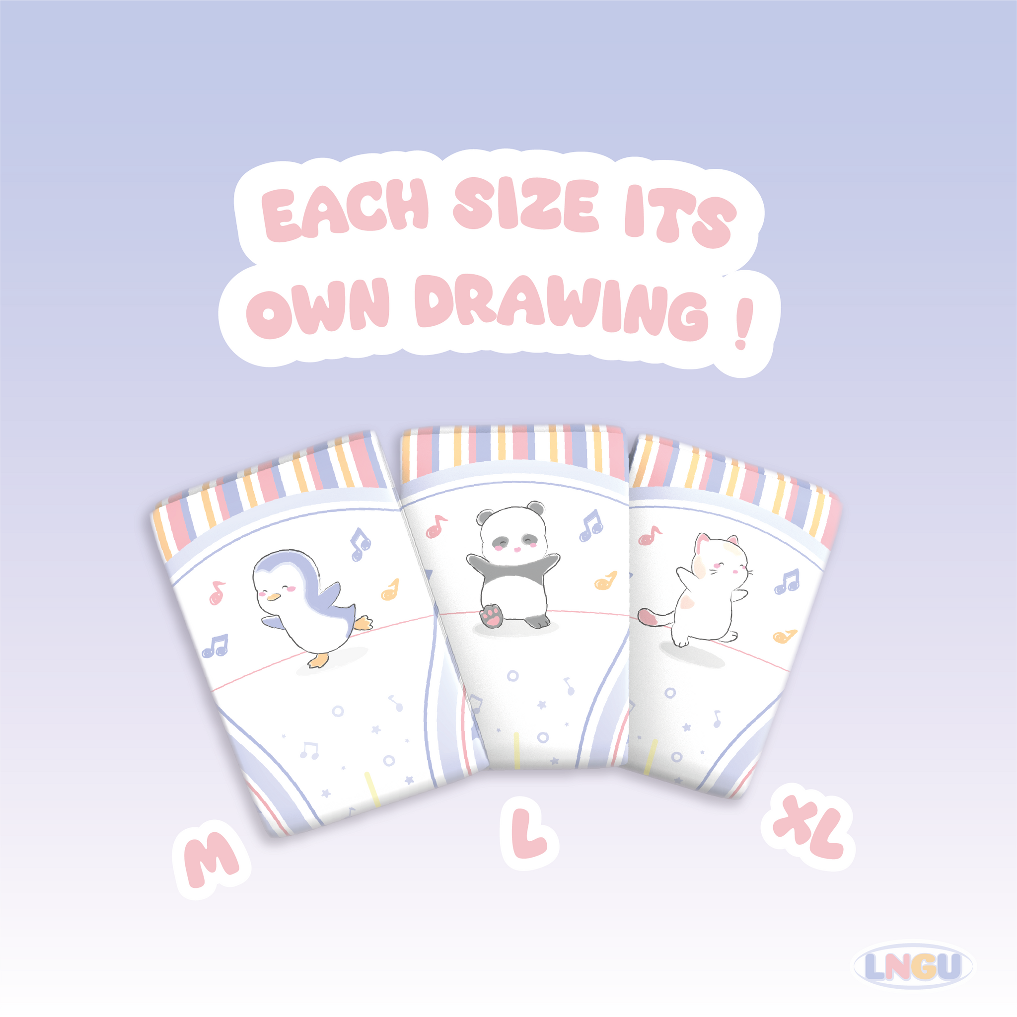 Little Melody ABDL Diapers, Cute Musical Animals Print | LNGU